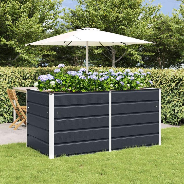 vidaXL Plantenbak Antraciet 160 x 80 x 75 cm Staal, Tuin en Terras, Bloembakken en Plantenbakken, 60 tot 100 cm, Nieuw, Metaal