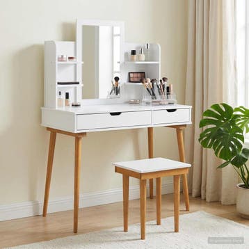 vidaXL Toilettafel Set FAUSKE 5 st Wit 100 x 50 x 143 cm, Verzenden, Nieuw