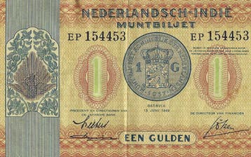 Muntbiljet Nederlands-Indië 1 gulden 1940 Zeer Fraai, Verzenden
