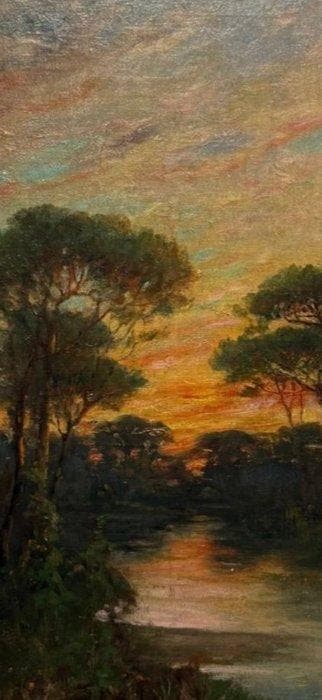 Italiaanse school (XX) - Il Tramonto, Antiek en Kunst, Kunst | Schilderijen | Klassiek