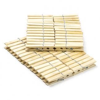 Wasknijpers | 60 stuks (Bamboe), Verzenden, Nieuw