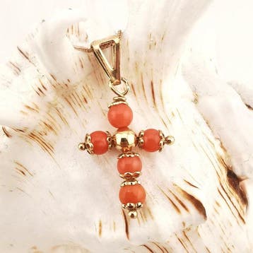 Koraal - Zilver - Ketting met hanger - handgemaakt
