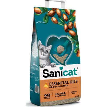 Sanicat Essential Oils Ultra Cream Kattenbakvulling Argan..., Verzenden, Nieuw