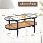 LIVSK Salontafel - Houten Frame - Gehard Glas Tafelblad - Ru, Antiek en Kunst, Verzenden