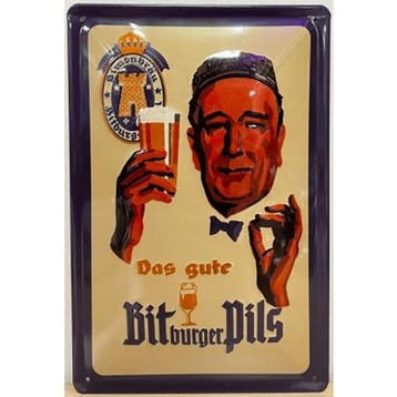 Bitburger reclamebord, Ophalen of Verzenden, Nieuw