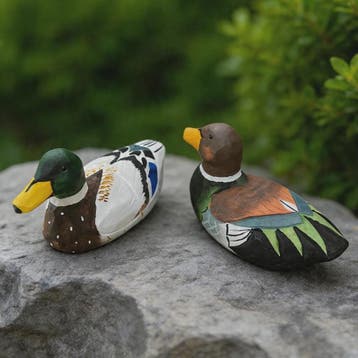 Handgesneden Houten Wilde Eend Beeldje - Realistisch Houtsni, Verzenden, Nieuw