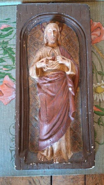 sculptuur, The Sacred Heart of Christ - 34 cm - Gips