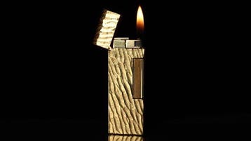 Dunill - Dome Bark Pattern Rollagas Lighter - Zonder, Nieuw