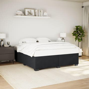 vidaXL Bedframe zonder matras 180x200 cm fluweel zwart, Huis en Inrichting, Eenpersoons, Verzenden, Zwart, Nieuw