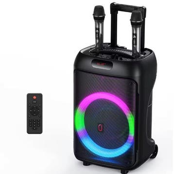 Karaoke Set met 2 Draadloze Microfoons Bluetooth RGB Speaker, Verzenden, Nieuw