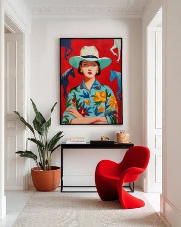 E. García - Retrato con sombrero XL