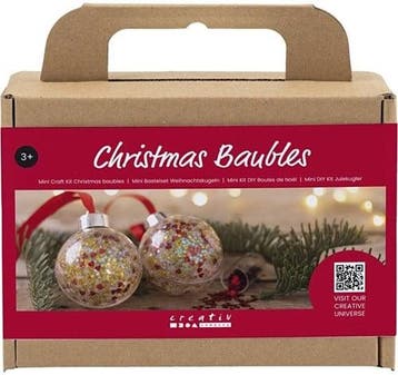 DIYkit Pakket Hobbyset Mini Hobbyset Kerstbal met pailletten, Ophalen of Verzenden, Nieuw