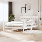 vidaXL Bedframe massief hout wit 150x200 cm, Verzenden, Wit, Overige maten, 200 cm