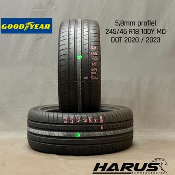 245/45/18 100Y MO Goodyear zomerbanden 5,8mm profiel 2X, Auto-onderdelen, 18 inch, Ophalen of Verzenden, Band(en), Personenwagen