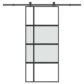 vidaXL Schuifdeur met beslag 90x205 cm gehard glas en, Doe-het-zelf en Verbouw, Deuren en Horren, Verzenden, Nieuw