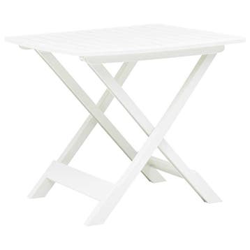vidaXL Tuintafel inklapbaar 79x72x70 cm kunststof wit, Verzenden, Nieuw, Kunststof