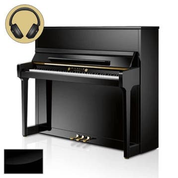Wilhelm Schimmel W 123T TwinTone SP messing silent piano, Nieuw, Zwart, Piano