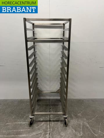 RVS Verrijdbare Regaalwagen 12 x 2/1 GN Horeca, Ophalen of Verzenden, Gebruikt