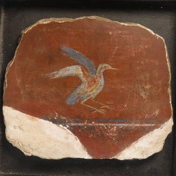 Oud-Romeins Pleister Wall Fresco met vliegende vogel