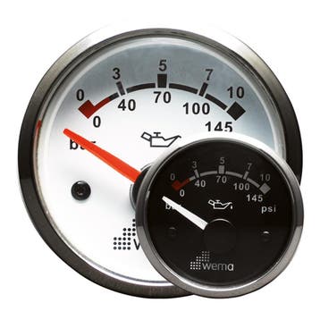 Wema Oliedrukmeter Silver Gauge Serie-Zwart, Ophalen of Verzenden, Nieuw