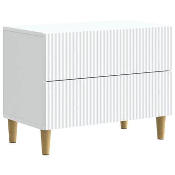 vidaXL Nachtkastje met lade Wit 62 x 34,5 x 48 cm Bewerkt, Huis en Inrichting, Slaapkamer | Nachtkastjes, Minder dan 45 cm, Verzenden