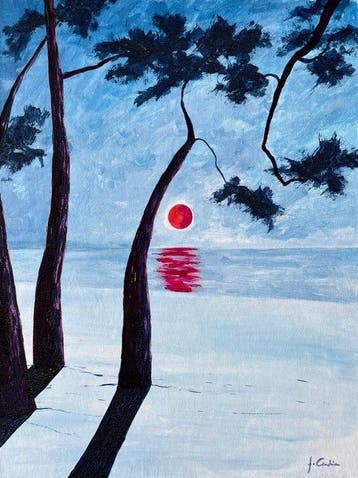 frederic Cadiou - Soleil rouge au Cap Coz