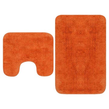 vidaXL Badmattenset stof oranje 2-delig, Verzenden, Nieuw, Oranje