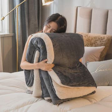 Luxe Dubbelzijdige Wol Pluche Deken - Warm & Comfortabel voo, Huis en Inrichting, Verzenden, Nieuw