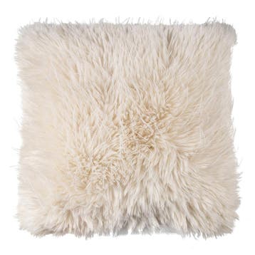 kussen teddy langhaar all over gebroken wit 45x45cm, Verzenden, Nieuw