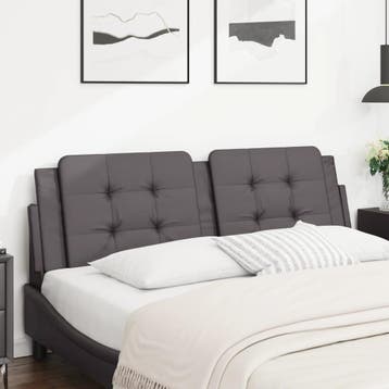 vidaXL Hoofdbordkussen Zadar 160 cm kunstleer grijs, Verzenden, Nieuw, Grijs, Overige materialen