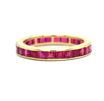 Ring - 14 karaat Geel goud - 2.65ct. tw. Robijn, Nieuw