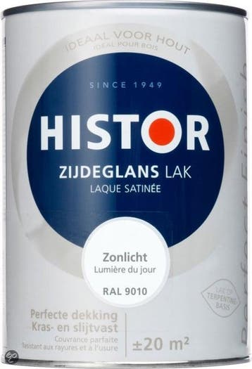 Histor Perfect Finish Zijdeglans - Zwart 6372 - 1,25 liter, Zwart, Nieuw, Ophalen of Verzenden, Lak