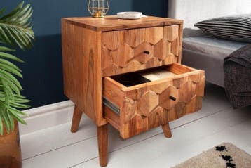 Massief houten nachtkastje MYSTIC LIVING 40cm natuurlijk, Ophalen of Verzenden, Nieuw