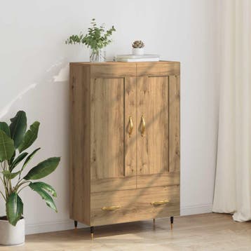vidaXL Highboard Artisan Eiken 69,5 x 31 x 115 cm Bewerkt, Minder dan 50 cm, Verzenden, 100 tot 150 cm, Nieuw