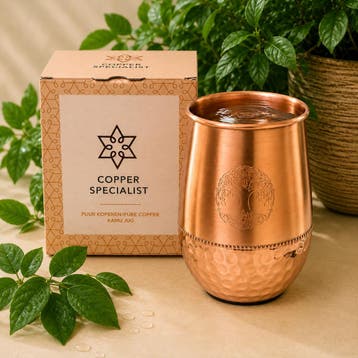 Puur koperen beker Tree of Life – 470 ml/125 g (zware, Huis en Inrichting, Keuken | Servies, Ophalen of Verzenden, Nieuw