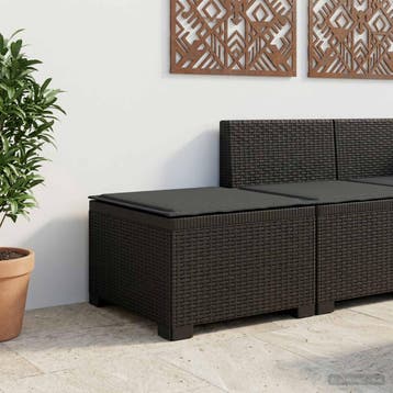 vidaXL Eénpersoons Tuinbank met Kussen Rattan Look PP, Tuin en Terras, Tuinsets en Loungesets, Verzenden, Nieuw