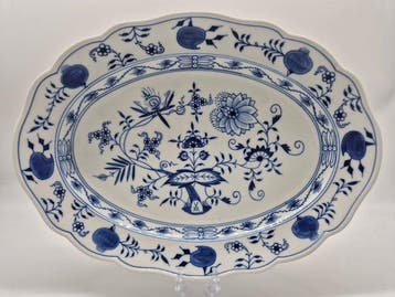 Meissen - Große Ovale Platte Zwiebelmuster, 1. Wahl - Schaal, Antiek en Kunst