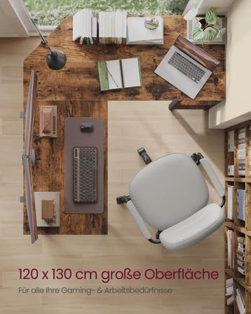 VASAGLE L-vormig Hoekbureau - Ruimtebesparend Kantoor Bureau, Huis en Inrichting, Bureaus, Verzenden, Nieuw