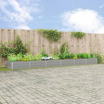 vidaXL Plantenbak Lichtgrijs 580 x 100 x 45 cm, 100 cm of meer, Verzenden, Nieuw, Metaal