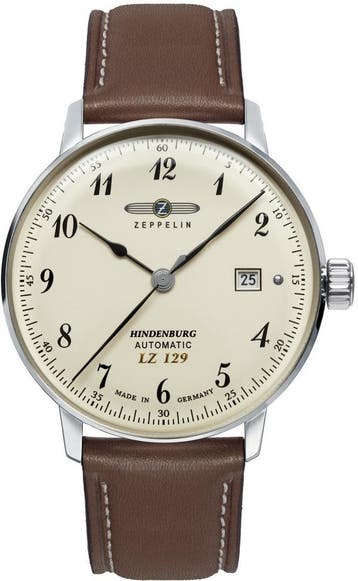Zeppelin 8056-5 LZ 129 Hindenburg automatisch horloge 40 mm, Overige merken, Staal, Verzenden, Polshorloge