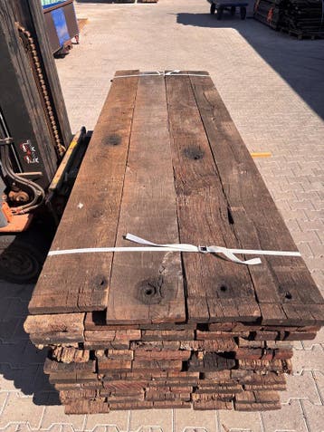 Eiken wagonplanken - 4,5 cm dik! - PAKKET VOORDEEL!, Gebruikt, Eiken, Plank