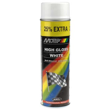Motip Spuitlak wit hoogglans 500ml, Ophalen of Verzenden, Nieuw, MoTip