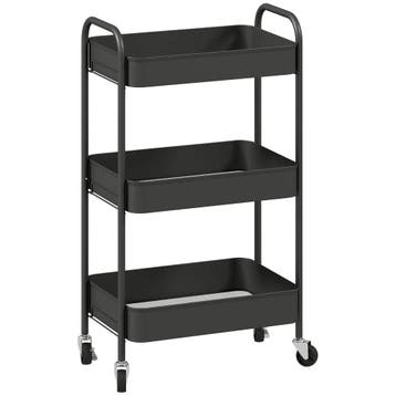Multifunctionele Trolley Keukenwagen, 3 Planken, 4 Wielen, 4, Verzenden, Nieuw