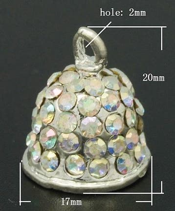 1 x Kerst klokje hanger 17 x 20 mm – oogje 2 mm – zilver, Ophalen of Verzenden, Nieuw, Kraal