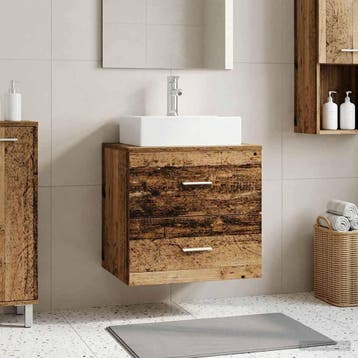 vidaXL Wandgemonteerde wastafelmeubel Oud hout 49,5 x 41 x, Verzenden, Nieuw