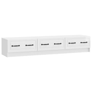 vidaXL TV-kast met lade Hoogglans Wit 147 x 34,5 x 27 cm, Minder dan 50 cm, Verzenden, Nieuw, Minder dan 100 cm