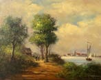 Hollandse School (XX) - Aan het water, Antiek en Kunst