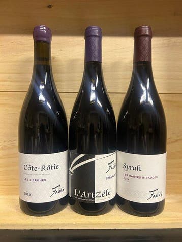 Lionel Faury, Côte-Rôtie Les 3 Brunes, Syrah LArt Zélé,, Nieuw