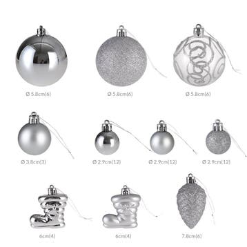Kerstballen Zilver 102-delig (Kerst artikelen, Interieur), Verzenden, Nieuw