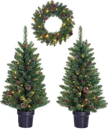 2dekans | Black Box Trees Creston Set van 2 Kerstbomen en 1, Diversen, Kerst, Ophalen of Verzenden, Zo goed als nieuw